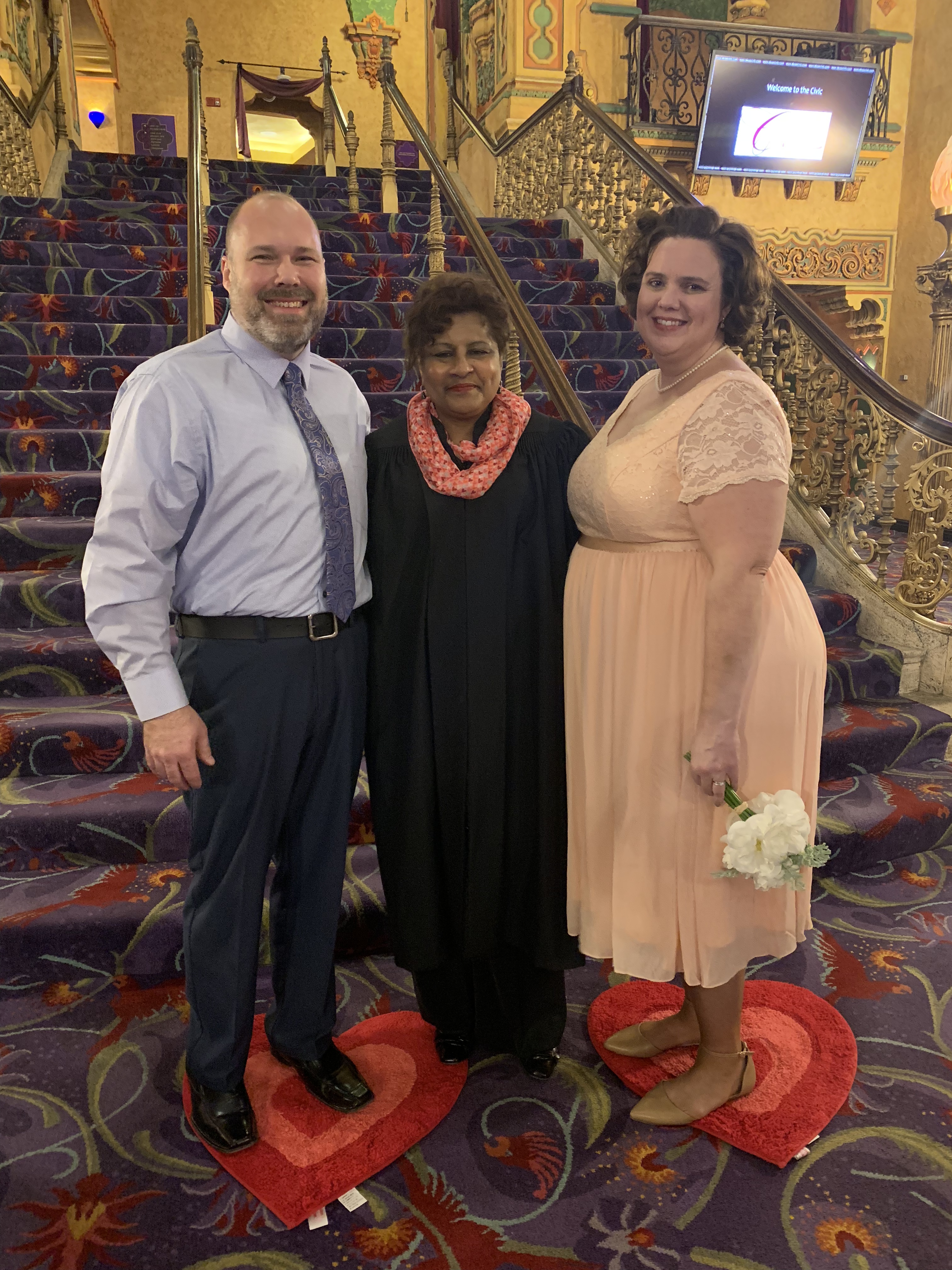 Renee and Jason Burke were married by Judge Annalisa S. Williams on Valentine’s Day 2020 at the Akron Civic Theatre